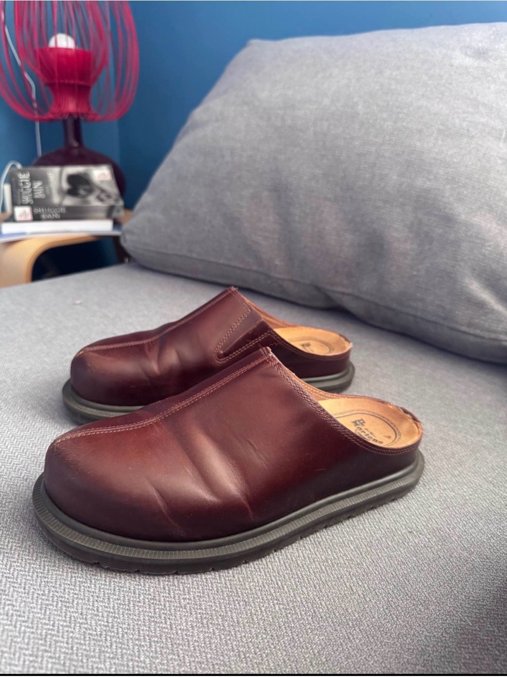 Dr. Martens Leather Mules in Brown: SAN MULE (Size 7)